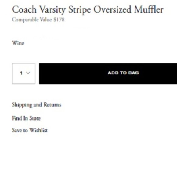 NWT $79 *NEW* Coach Varsity Stripe Oversized Muffler - Picture 3 of 4